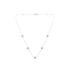 Sterling Silver Diamond Station Necklace (1/2 cttw, I-J Color, I1-I2 Clarity) - Puritific