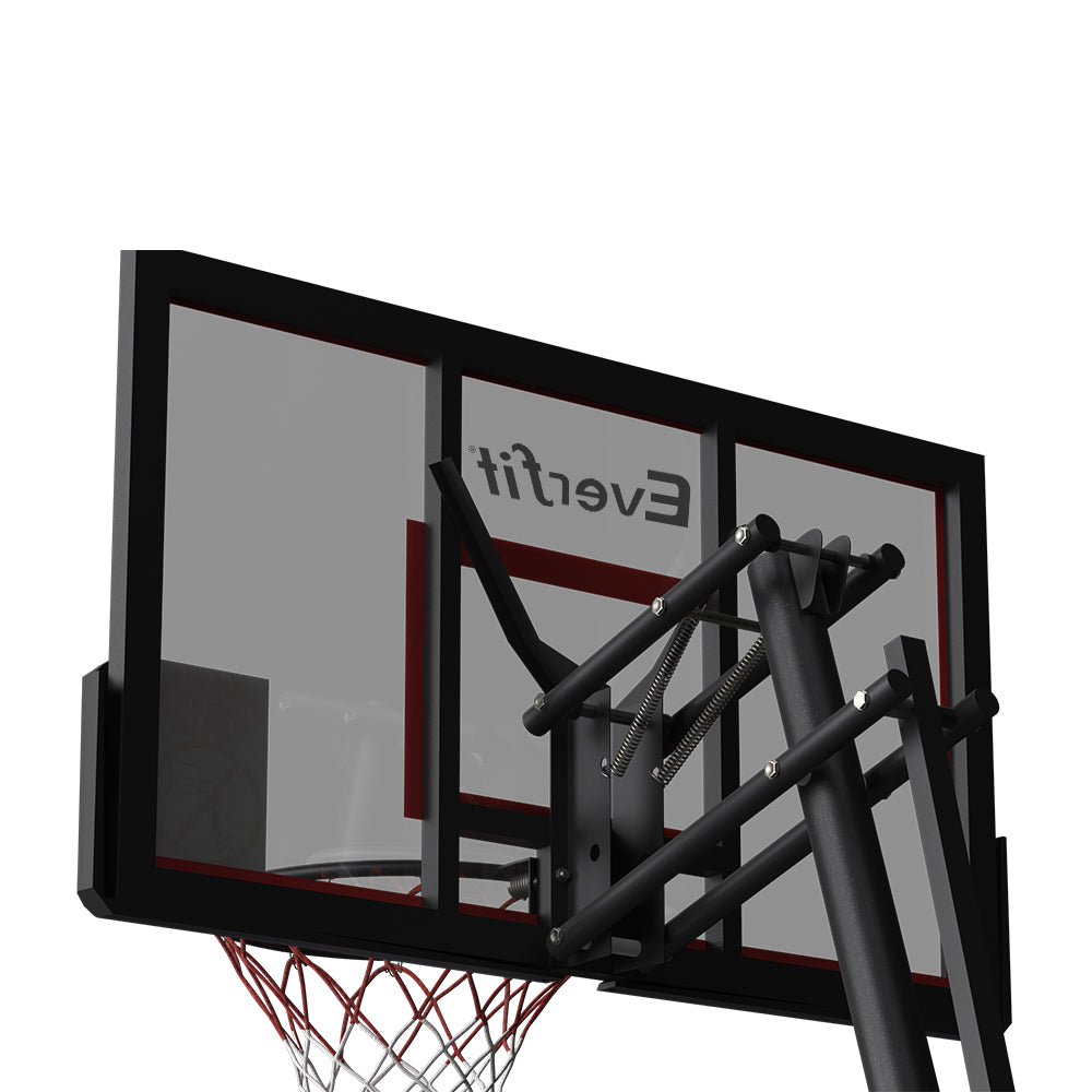 Everfit Portable Basketball Hoop Stand System Height Adjustable Net Ring Red-3