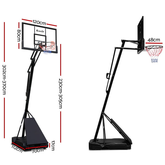 Everfit Pro Portable Basketball Stand System Ring Hoop Net Height Adjustable 3.05M-1