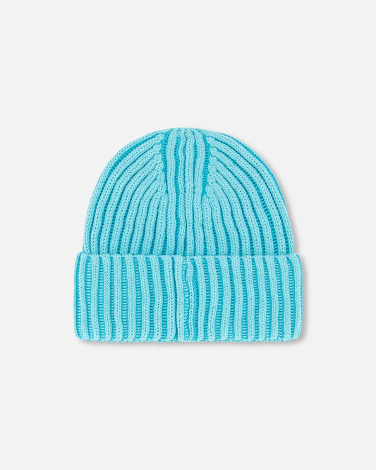 Solid Knit Hat Turquoise-1