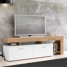 TV Stand LARA Oak - White 160x41x53cm-1