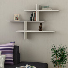 Wall Shelf AGATHA White 123x22x80cm-1