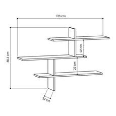 Wall Shelf AGATHA White 123x22x80cm-2