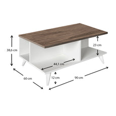 Coffee Table PEDRO White - Walnut-4