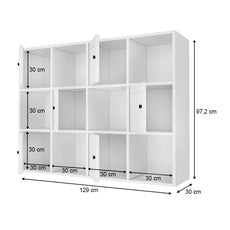 Bookcase NICO White 129x30x97,2cm-4