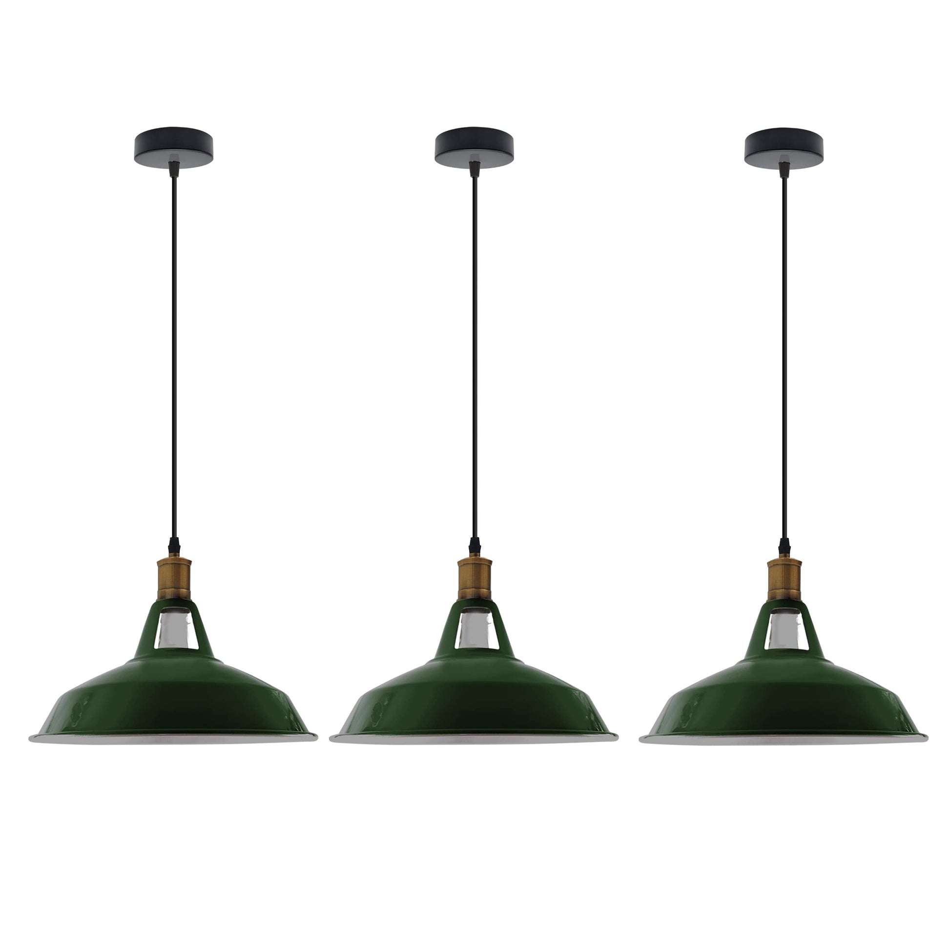 Retro Lustre Suspension Industrielle Plafonnier Abat-jour en métal 3PCS-10