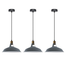 Retro Lustre Suspension Industrielle Plafonnier Abat-jour en métal 3PCS-11