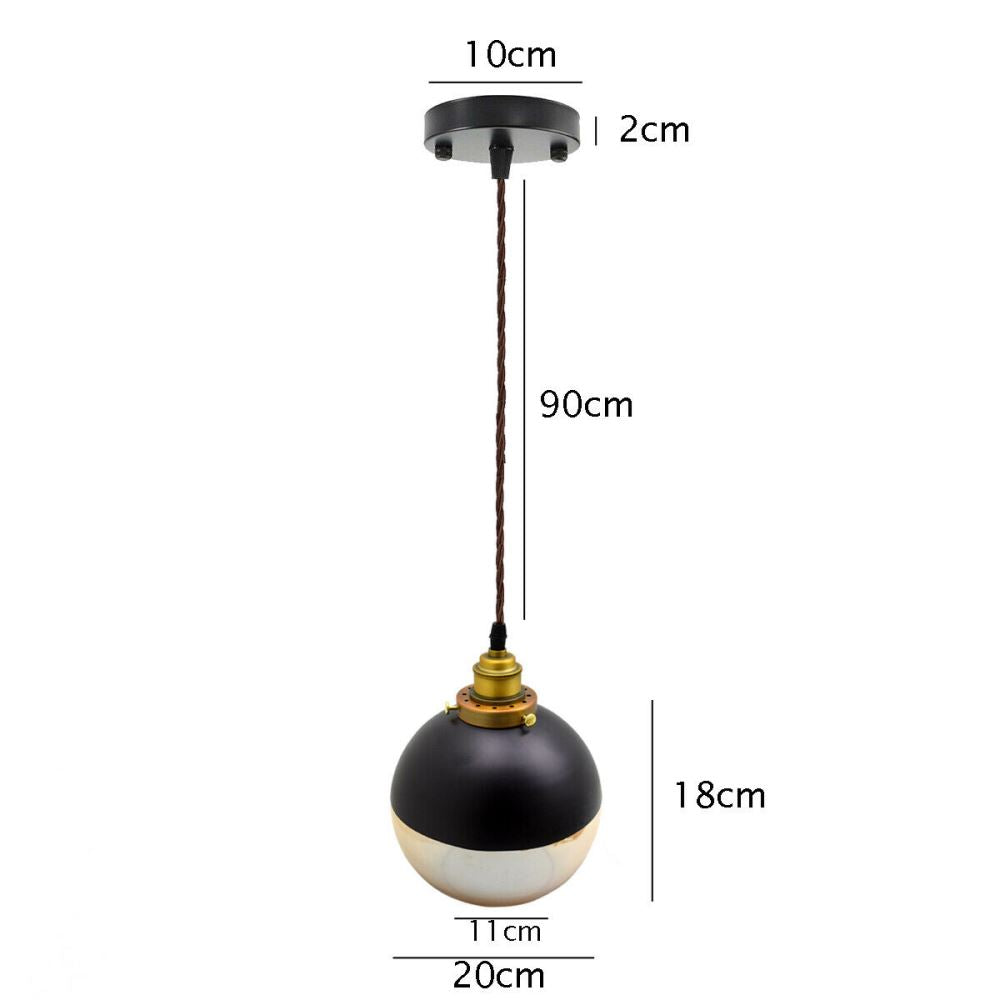 Ball Shape Retro Vintage Style Glass Amber Ceiling Pendant Light Lampshades~2905-1