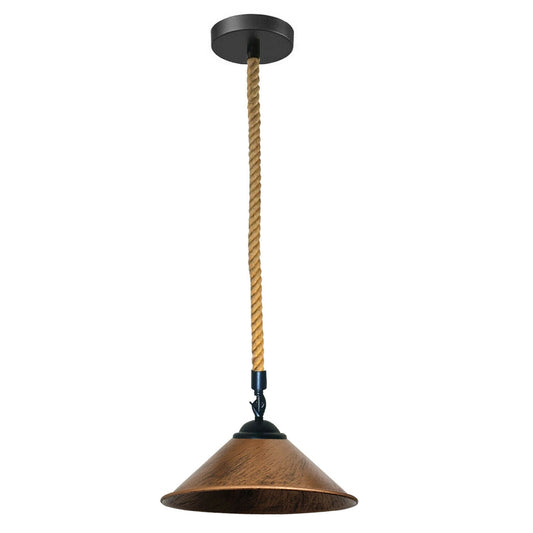 Brushed Copper Cone Lamp Shade With Hemp Pendant~2022-1