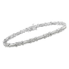 Sterling Silver Diamond X-Link Tennis Bracelet (1 cttw, I-J Color, I3 Clarity) - Puritific