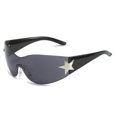 Y2K Star Punk Sports Sunglasses - UV400 Designer Sun Goggles for Men and Women - Puritific