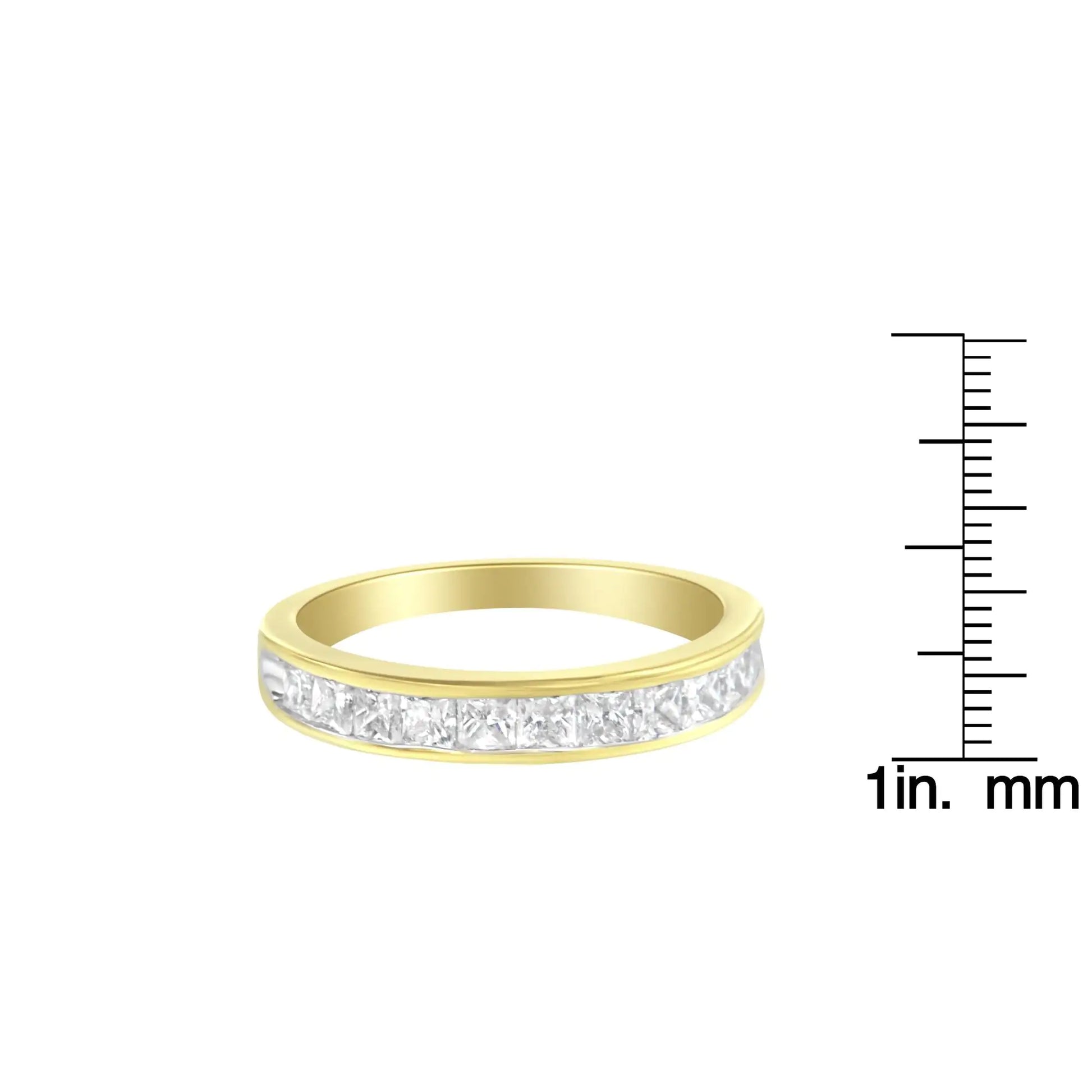 14KT Yellow Gold Diamond Channel Band Ring (1 cttw, H-I Color, SI2-I1 Clarity) - Puritific