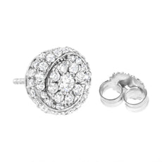 Sterling Silver 1 cttw Lab Grown Diamond Cluster Stud Earring (F-G Color, VS2-SI1 Clarity) - Puritific