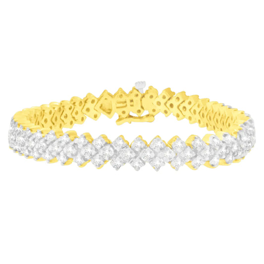 14K Yellow Gold Round-Cut Diamond Bracelet (4.00 cttw, I-J Color, I1-I2 Clarity) - Puritific