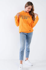 Orange Long Sleeve Adjustable Buckle Cold Shoulder 