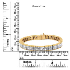 Classic 14K Yellow Gold Baguette and Princess Cut Diamond Eternity Bracelet (8 5/8 cttw, G-H Color, VS2-SI1 Clarity) - Puritific