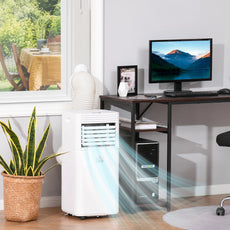 9000 BTU 4-In-1 Compact Portable Mobile Air Conditioner Unit Cooling Dehumidifying Ventilating w/ Fan Remote LED 24Hr Timer Auto Shut-Down-1