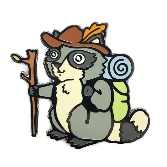 Raccoon Hiker Pin - Puritific