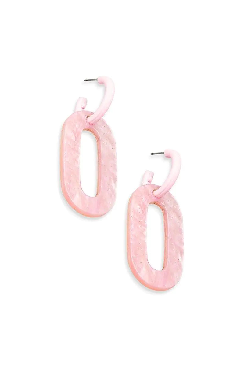 Retro Oval Drop Acrylic Glitter Earrings