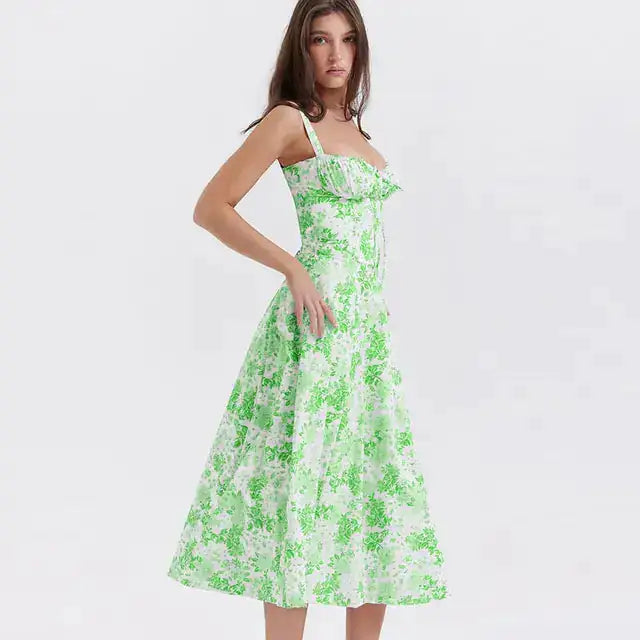 Summer Floral A-line Dress - Puritific