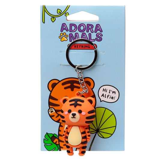 3D PVC Keyring - Adoramals Alfie the Tiger KEY280-0