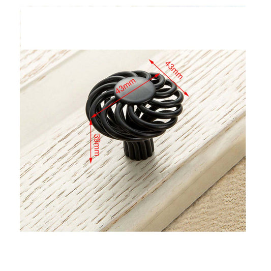 Stylish Black Swirl Cupboard, Drawer & Cabinet Open/Close Knob~2417-0