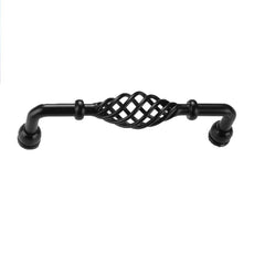 Black Vintage Cabinet Pull with Metal Hollow Design, 143mm ~2414-1