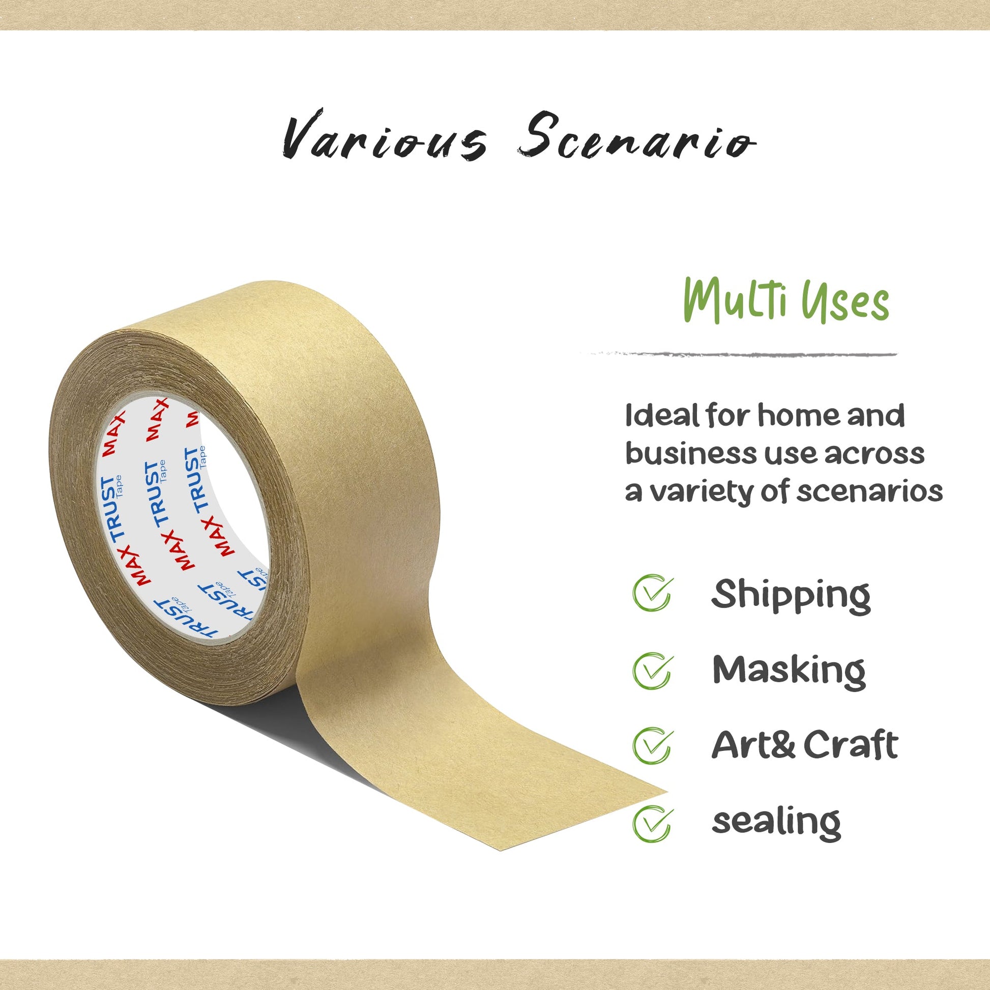 Self-Adhesive Strong Kraft Paper Tape (Eco-Friendly Packing) ~5189-1