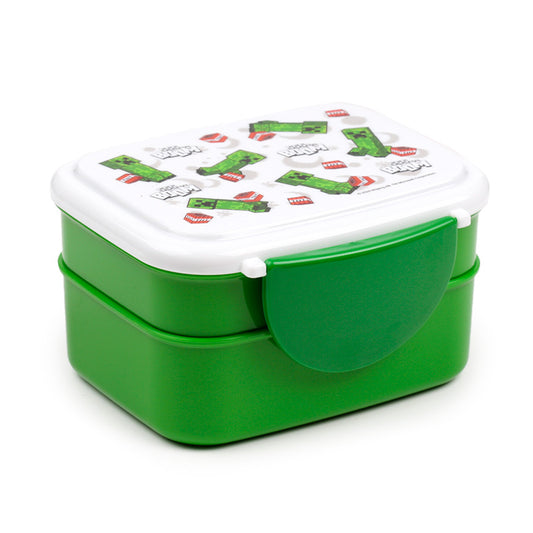 Bento Clip Lock Lunch Box with Cutlery - Minecraft Creeper & TNT LBOX103-0