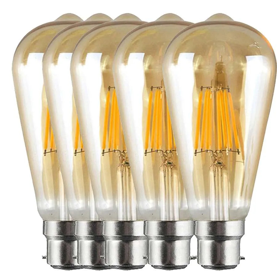 Vintage Style LED  B22 ST64 8W Unique Designer Style Amber Light Bulb ~ 5173-1