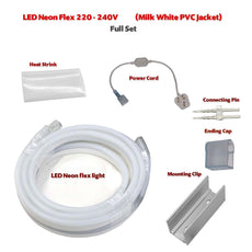 White 12V 5M LED Strip Neon Flex Rope Glow Light Waterproof Flexible Outdoor Lighting~2872-4