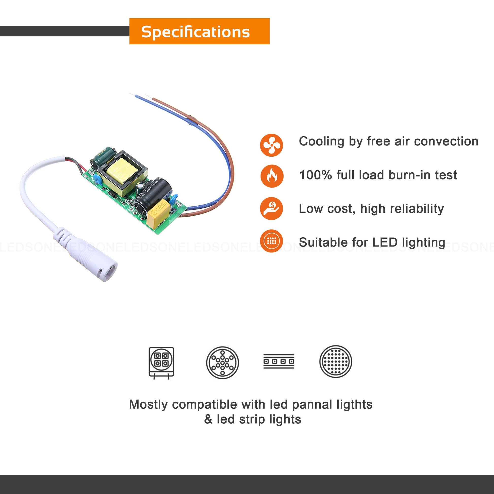 18-25W DC 54-87V 1000mA LED Driver Constant Power Supply ~3313-4