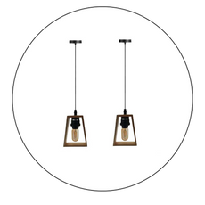 2 Pack Modern Ceiling Pendant Light Fitting Wood Style Pendant Light Kit~2304-0