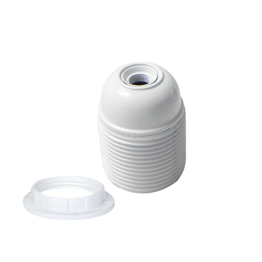 White Bakelight with thread and without ring Lamp holder~4411-0