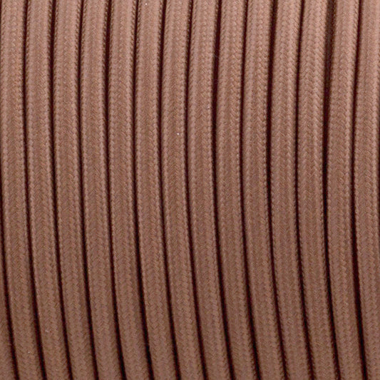 75mm 2 Core Round Vintage Braided Light Brown Fabric Covered Light Flex~test-0