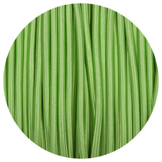 5m Light Green 2 Core Round Fabric Flex Braided Cloth Cable Lighting Wire~4722-2