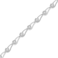 Sterling Silver Rose Cut Diamond Fashion Tennis Bracelet (0.5 cttw, I-J Color, I2-I3 Clarity) - Puritific