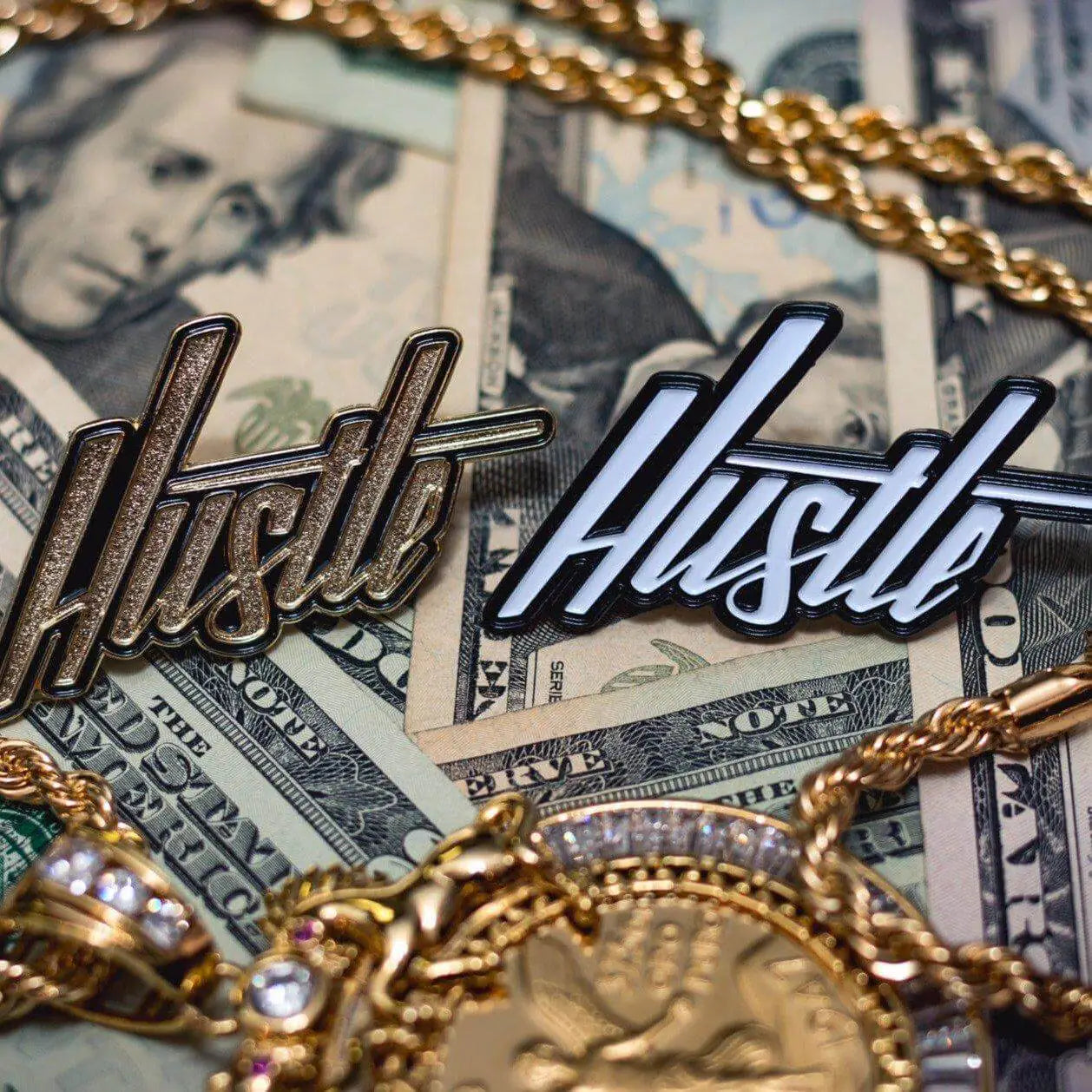 "Hustle" Hand-Lettered Pin - Puritific