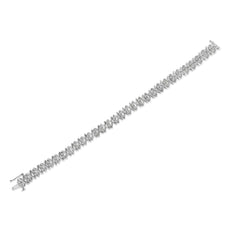 Sterling Silver rose-cut Diamond X-Link Bracelet (1 cttw, I-J Color, I2-I3 Clarity) - Puritific