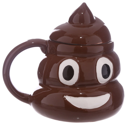 Shaped Ceramic Mug with Lid - Emotive Poop MUG240-0