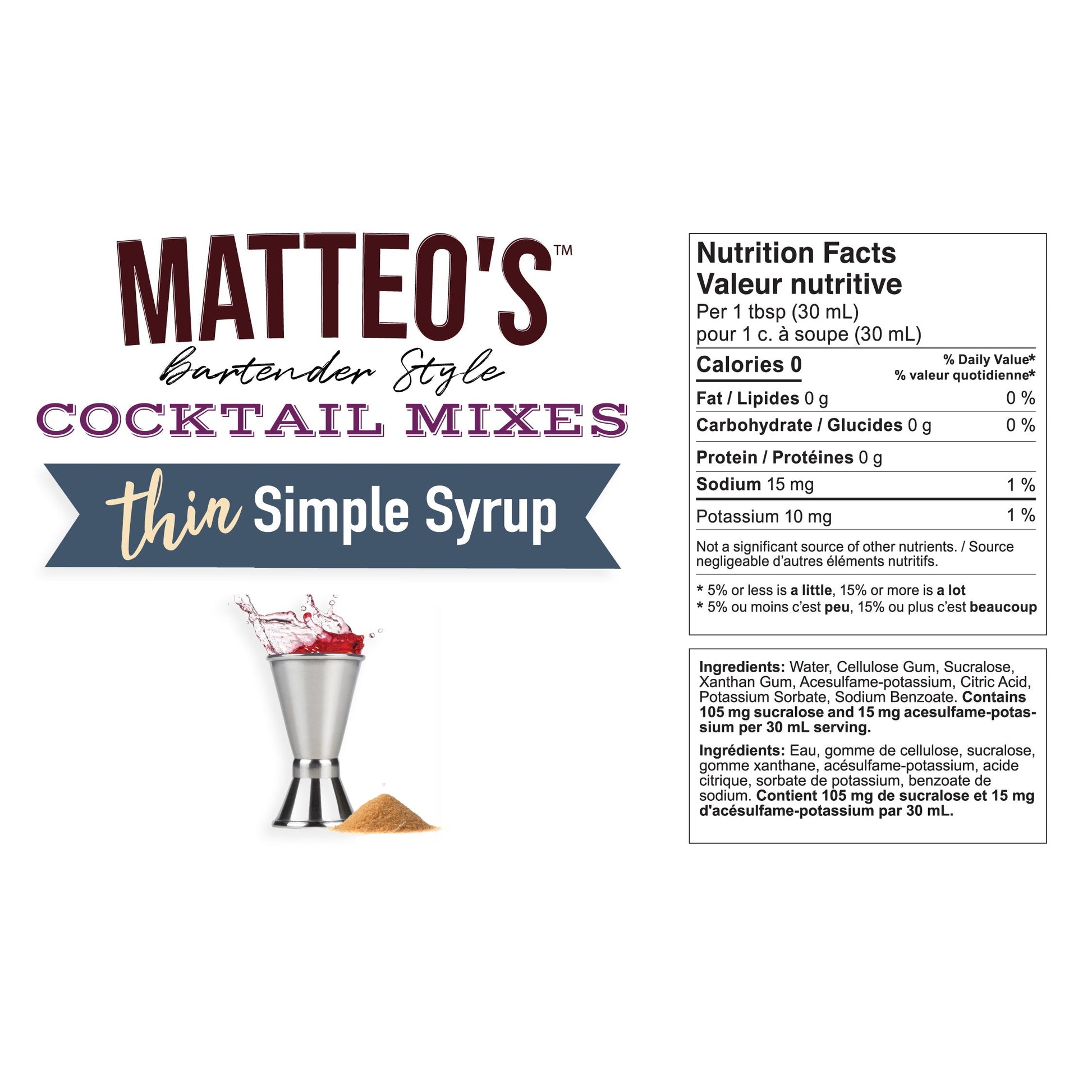 Sugar Free Cocktail Mixes - Simple Syrup | 6 x 750ml Bottles-1