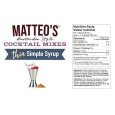 Sugar Free Cocktail Mixes - Simple Syrup | 6 x 750ml Bottles-1