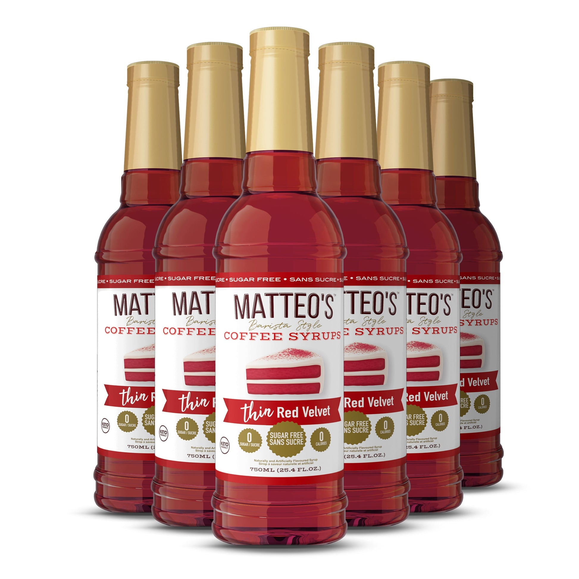 Sugar Free Coffee Syrup, Red Velvet | 6 x 750ml Bottles-5