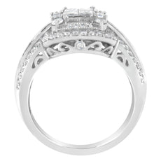 14KT White Gold Diamond Cocktail Ring (1 1/4 cttw, H-I Color, SI2-I1 Clarity) - Puritific