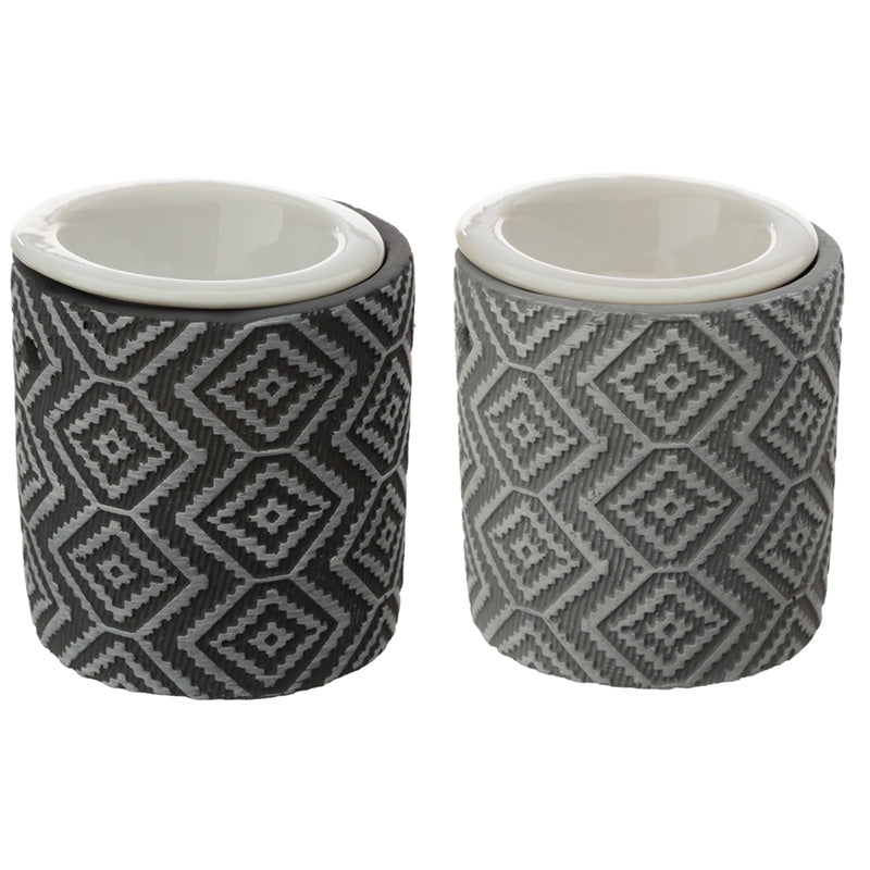 Concrete and Ceramic Grey Pattern Eden Oil Burner OB318-0