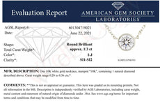 AGS Certified 10K Gold Bezel Set Round Diamond Solitaire 16-18