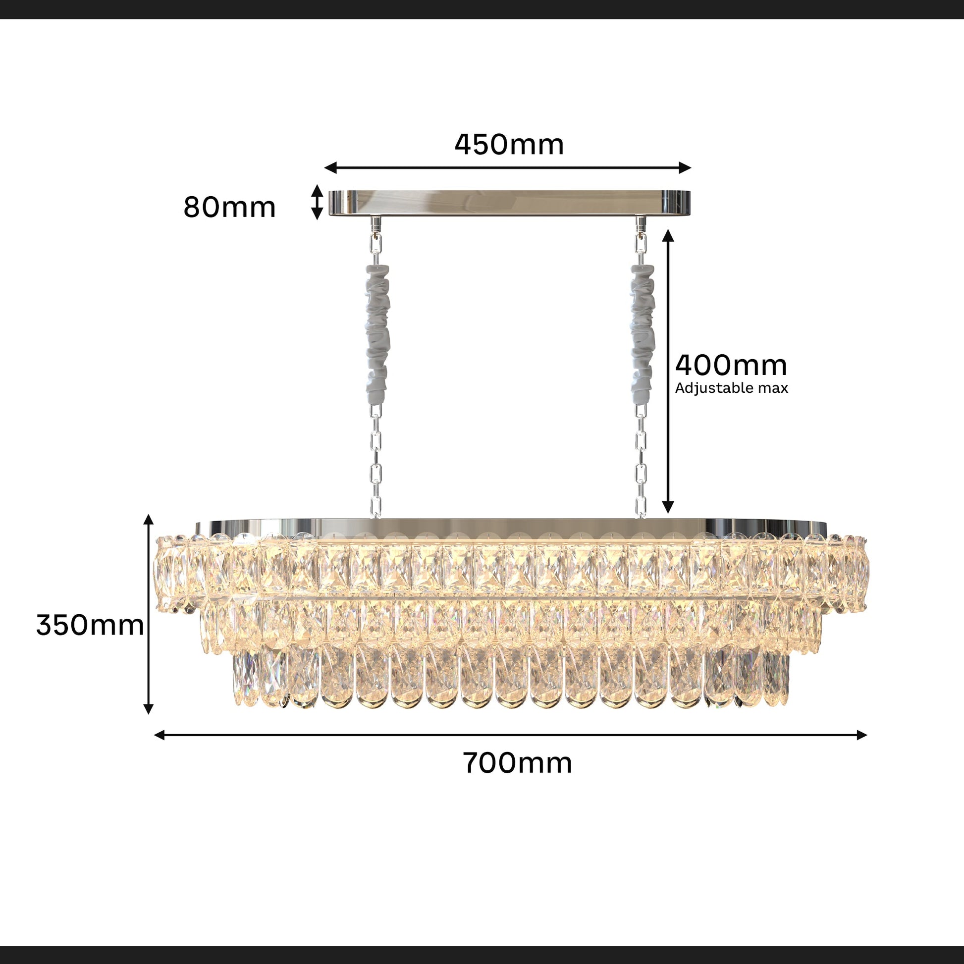 Crystal Oval Droplet Ceiling Chandelier ~5424-4