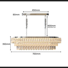 Crystal Oval Droplet Ceiling Chandelier ~5424-4