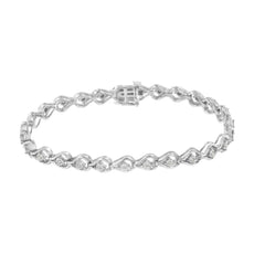 Sterling Silver Diamond Link Bracelet (1/4 cttw, I-J Color, I2-I3 Clarity) - Puritific