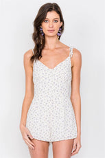 Off-White Boho Floral Mini Chic Casual Romper /3-2-1